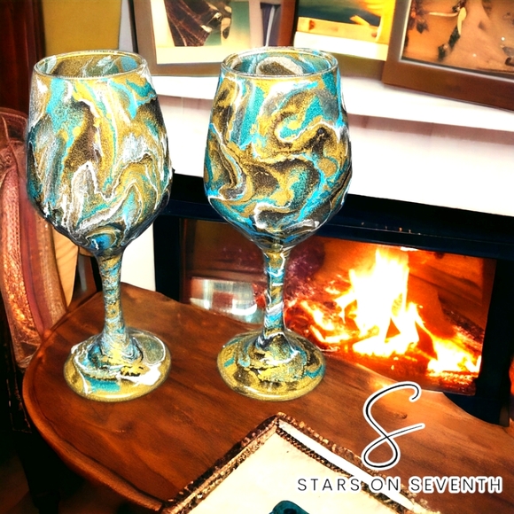 Hand Crafted Other - (2)Copper Beauty/ 14oz Red Wine Glass